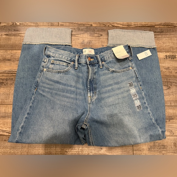 Gap Hi Rise Cuffed Barrel Leg Jeans 30 - Picture 7 of 13